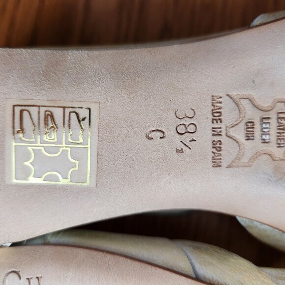 PACO GIL WONEN'S DISTRESSED GOLD LEATHER SANDALS SIZE 38.5 (7.5) MADE IN SPAIN - Picture 6 of 9